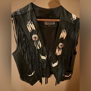 Leather vest perfect for rodeo season or just going out !